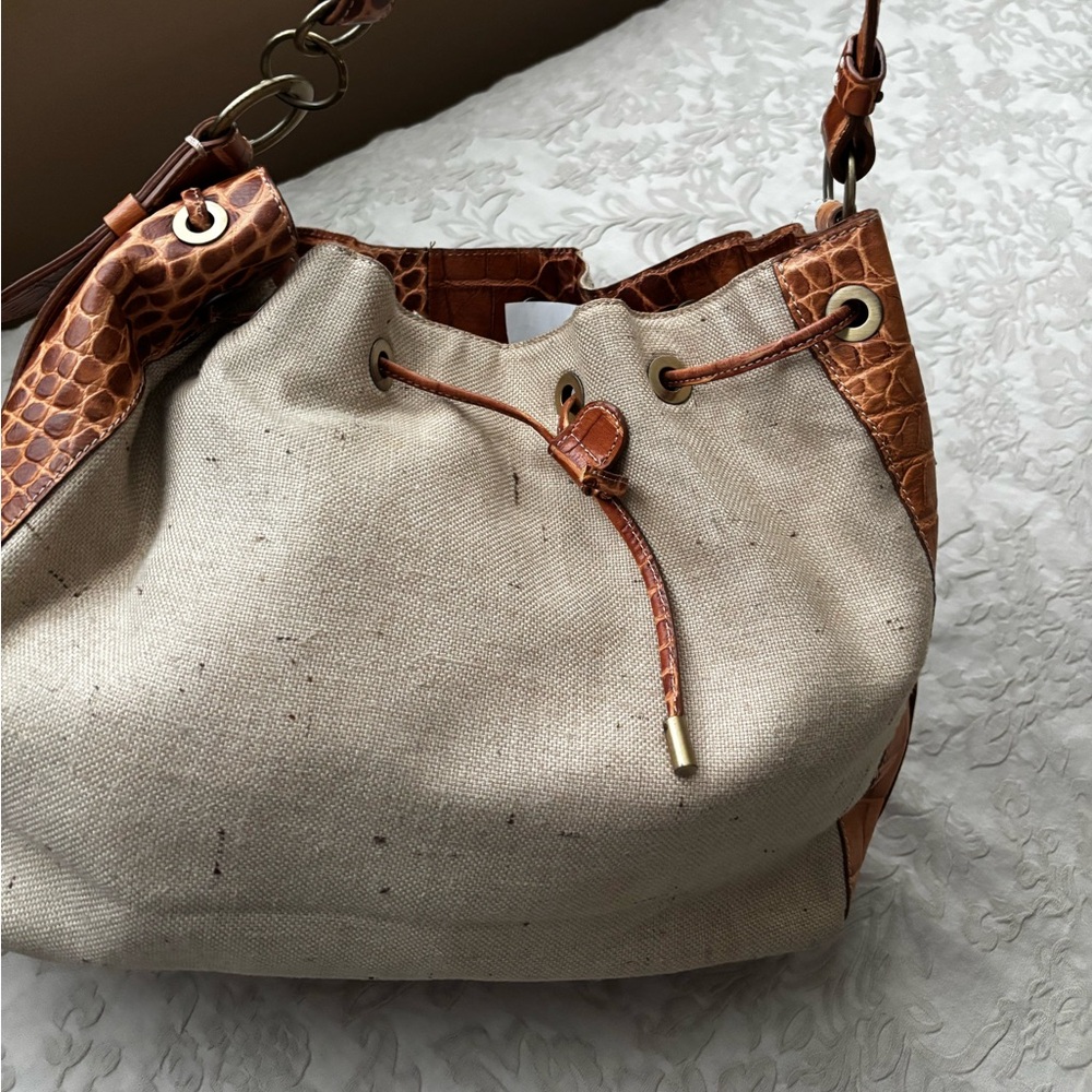 Donald J Pliner canvas shoulder bag